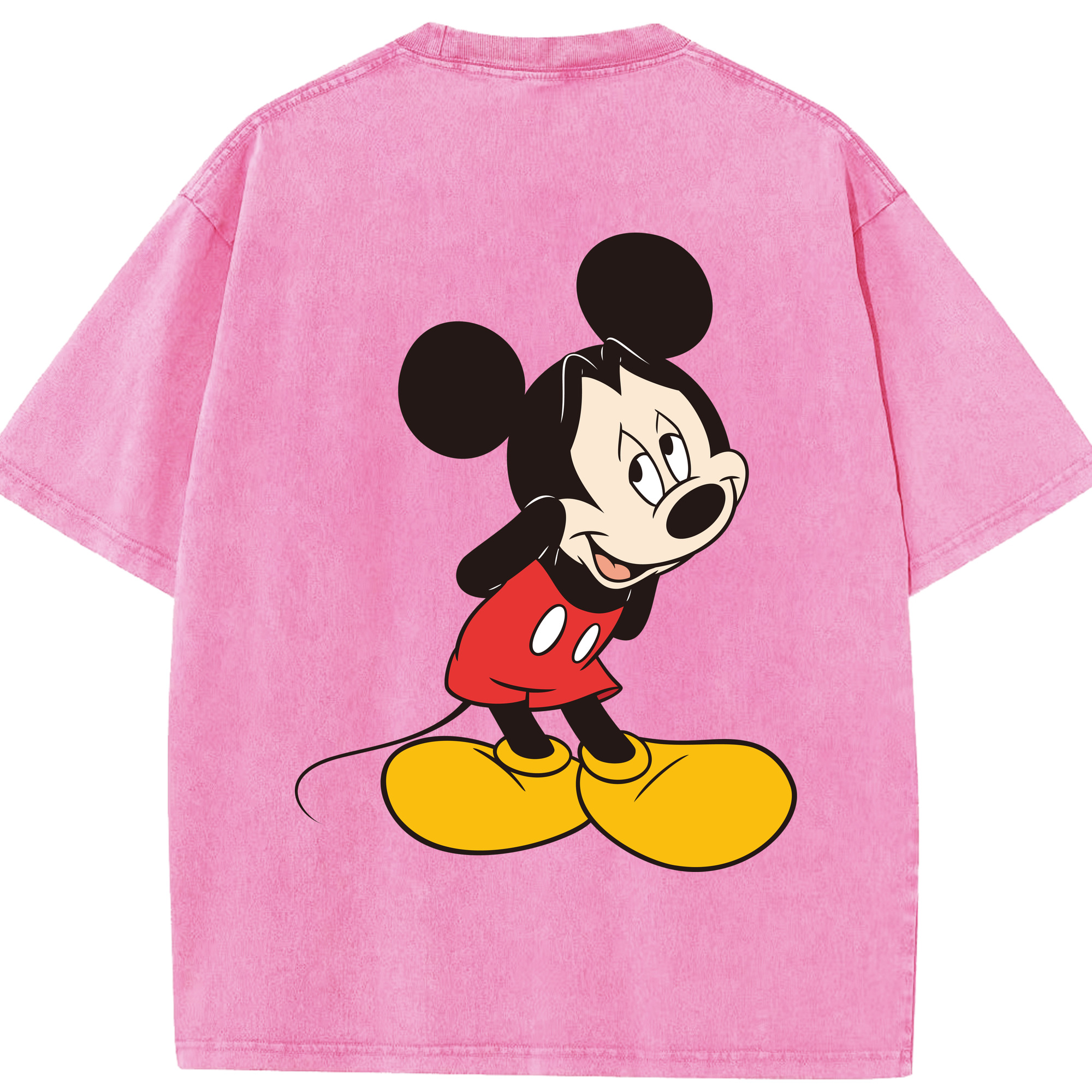 （画像用） ミッキーマウス Mickey Mouse 綿100% ヴィンテージ風 半袖Tシャツ（背面プリント）